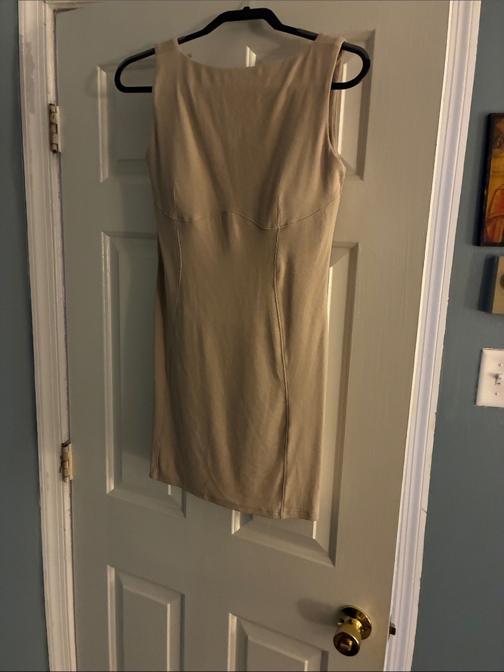 OGL Beige Mini Sheath Dress